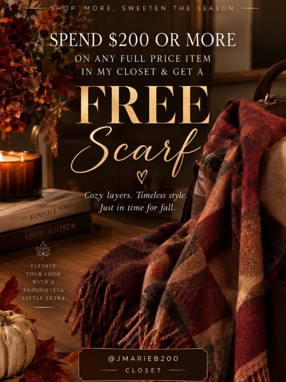 🍁 FALL LUXURY EVENT | Spend $200+ & Get a FREE Scarf 🧣✨